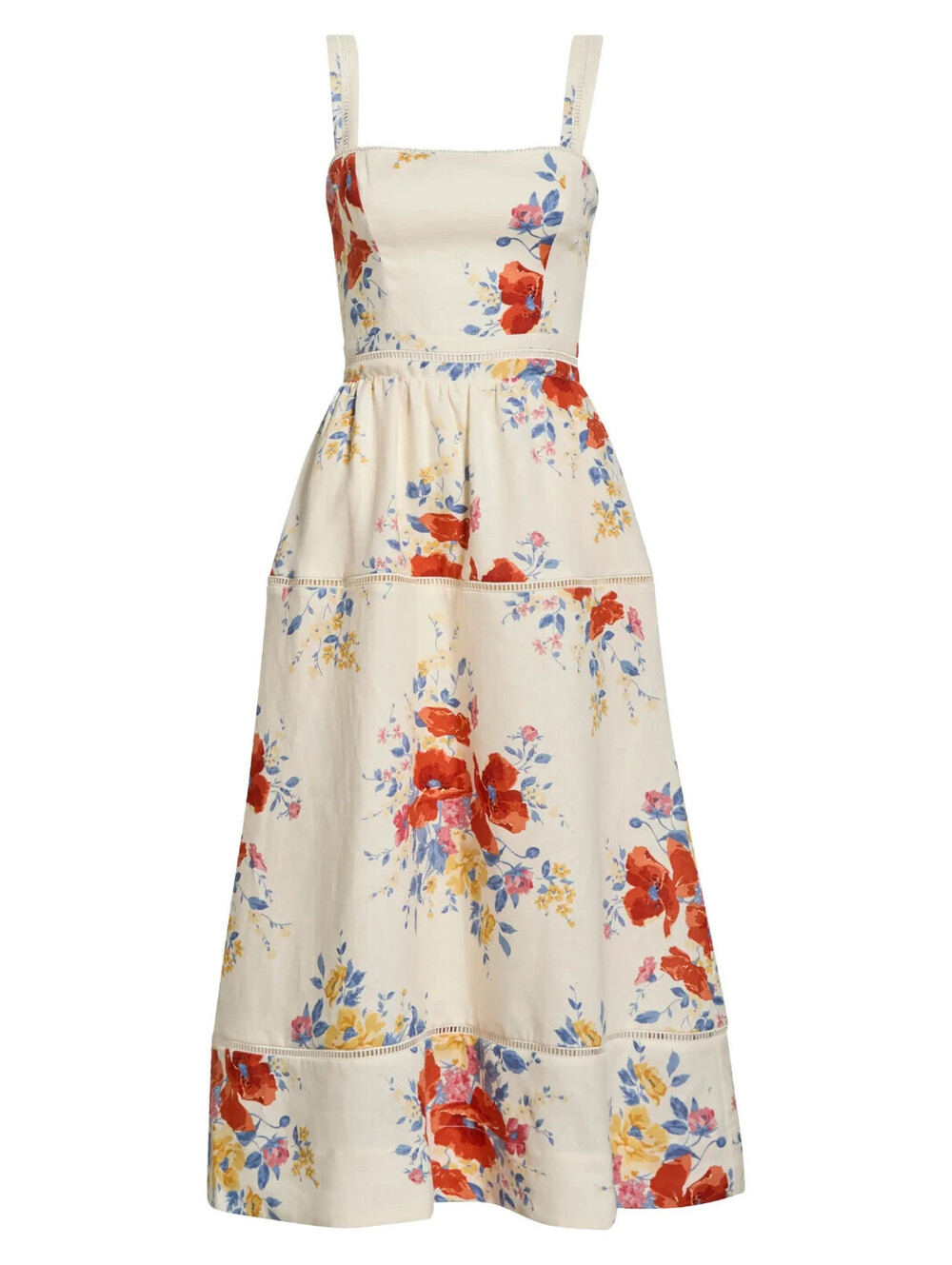 NEW, REFORMATION Everett Linen Midi Sundress in Soprano sz 4 #MD2522